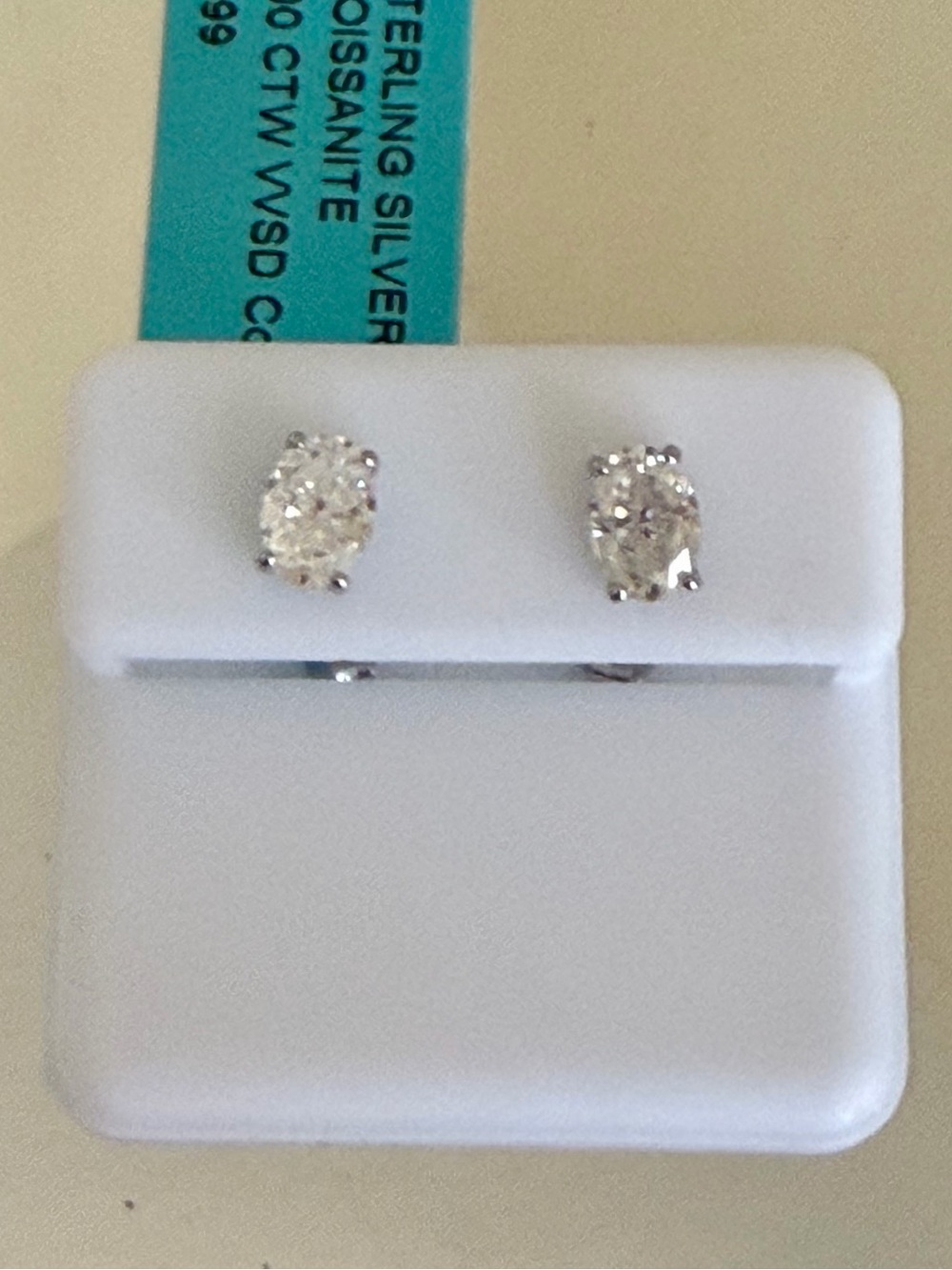 Oval-cut moissanite stud earrings 925 sterling silver 2.0 CTW